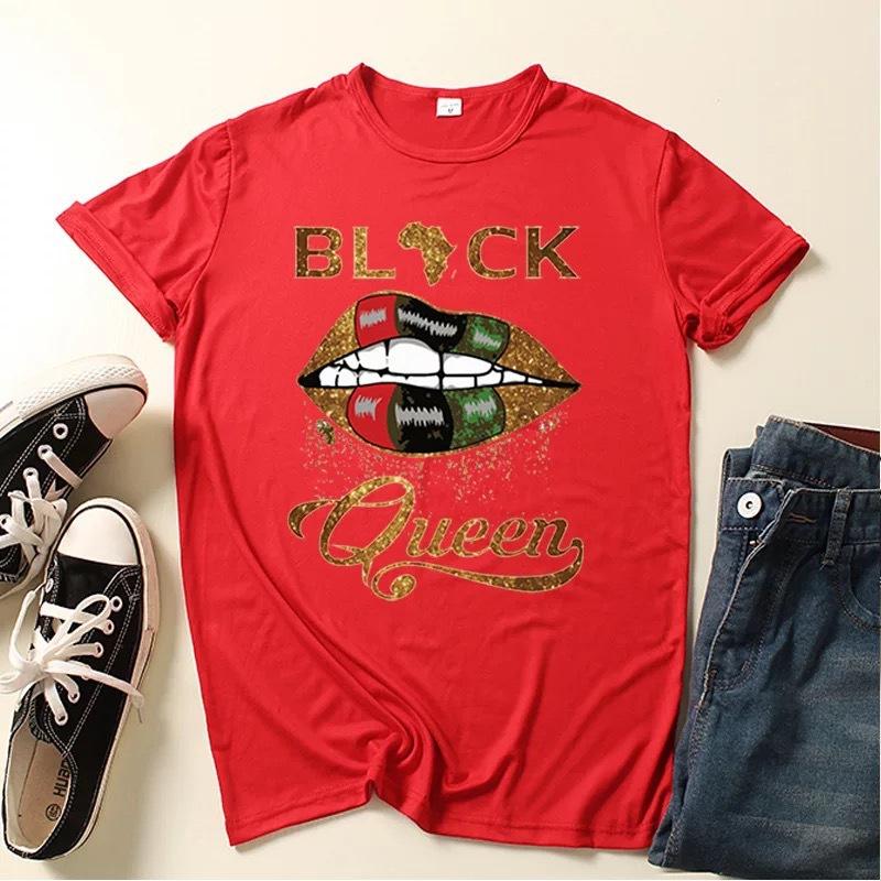 Women S Print Short Sleeve Crew Neck T-Shirt Top Summer S красный