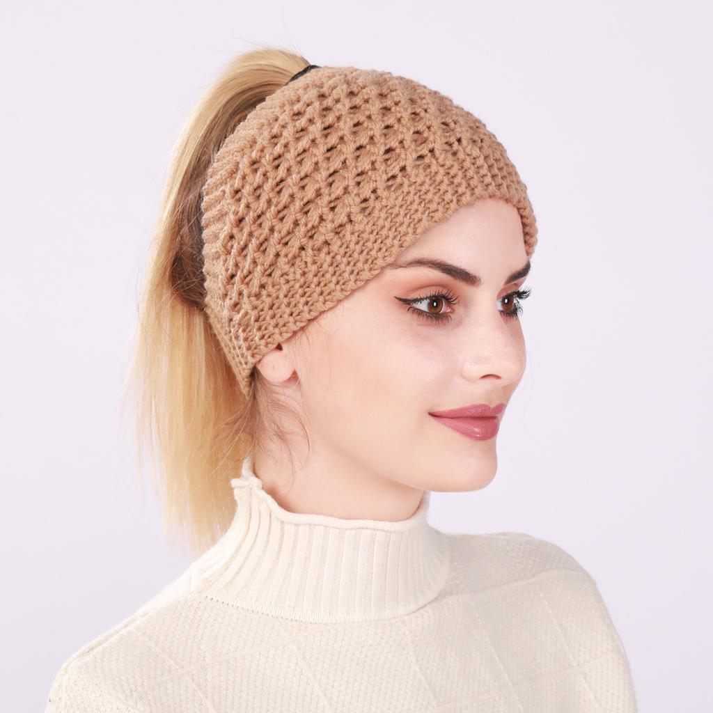 Knitted Hair Band Autumn and Winter Women's Empty Top Hat Warm Ear Protection Widened Head Cover Woolen Hair Accessory Hair Band