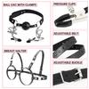 Sex Bondage Breast Restraints with Ball Gag Nipple Clamps Bondage Harness Sex Toys for Adult Women Sexy Chest SM Games