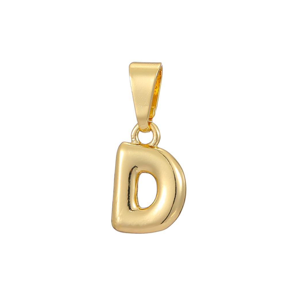 Brass Gold-Plated Letter Pendant - DIY Personalized 26-Letter Necklace