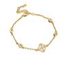 18K Gold-Plated Zircon Flower Oval Bracelet: Versatile, Exquisite, High-End Jewelry for Women