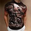 Animal T-Shirt For Men Eagle Motorcycle 3d Print Retro Trend Men'S Top Loose Oversized Shirt Everyday Casual Clothing Street Tee
