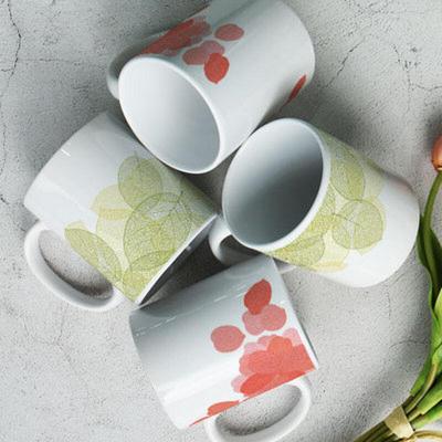 Pa319-Design Tasse 4er-Set-Moderne Blätter und Blütenblätter