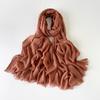 Solid Color Scarf Shawl Fashion Literary Cotton and Linen Scarf Red Silk Scarf Women's Desert Travel Shawl