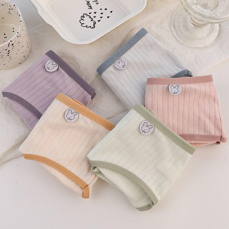 

Трусы женские из чистого хлопка, однотонные, для студентов со средней и низкой талией, корейская версия, милые летние дышащие трусы для японских девочек 100