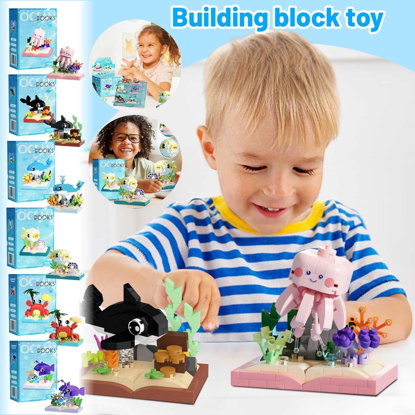 

Микро- Сборка Зданий , Книги об Океане, Подводный Мир, Голубые Киты, Рыбы Фугу, Детские Развивающие Игрушки И Подарки One Size