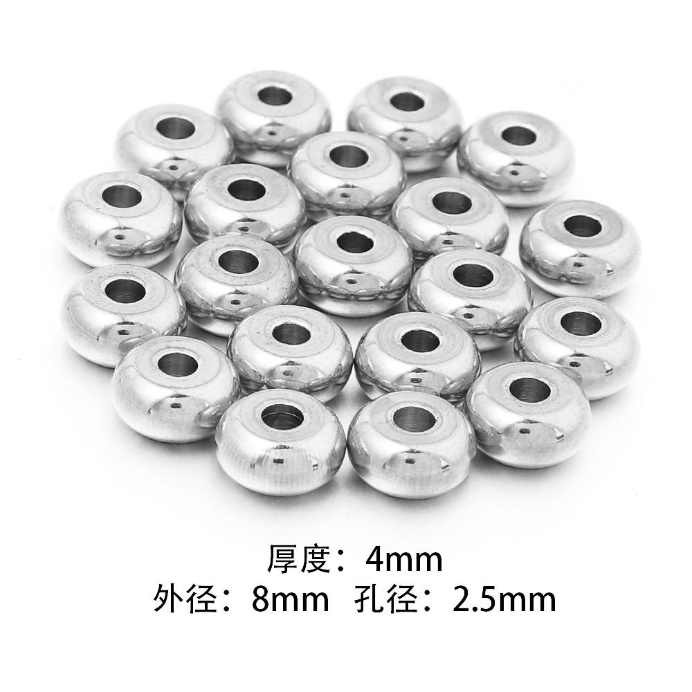 20/50pcs Stainless Steel Spacer Beads Flat Round Loose Wheel Beads For Jewelry Making DIY Charms Bracelet Necklace Accessories