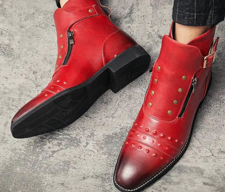 

2025 новые туфли из коровьей кожи для современных танцев, мужская танцевальная обувь для квадратных танцев, обувь для взрослых для национальных бальных танцев, мягкая подошва, высокие каблуки 46 красный