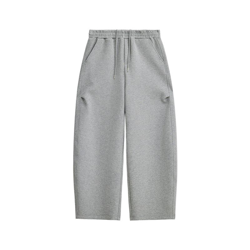 

Men s American-Style Drawstring Straight-Leg Pleated Casual Pants Unisex 2025 Autumn Lazy Style Loose Wide-Leg Sweatpants Gray L