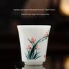Hand-Painted Raw Jade Porcelain Tea Cup - Underglaze Blue and White Kung Fu Single Cup