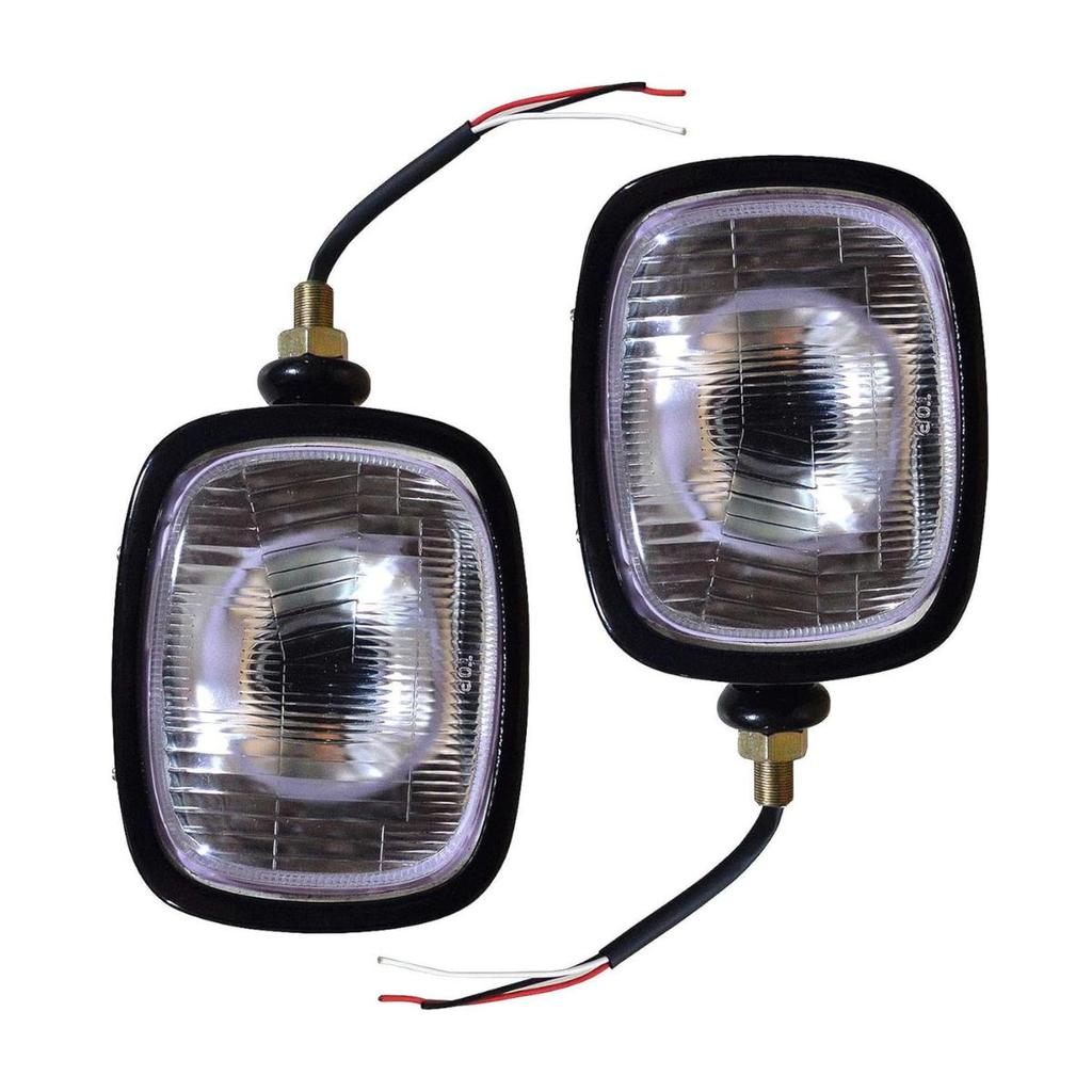 APSMOTIV Pair Head Lamp Assembly L & R with 12v Bulbs Suitable for Farmtrac New Holland Tractor