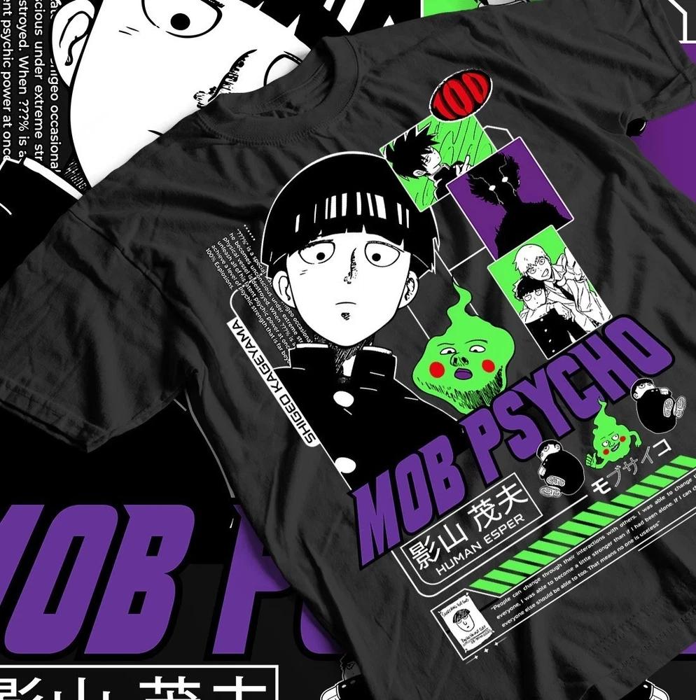 Mob Psycho 100 Cute Anime Black T Shirt Unisex Style S