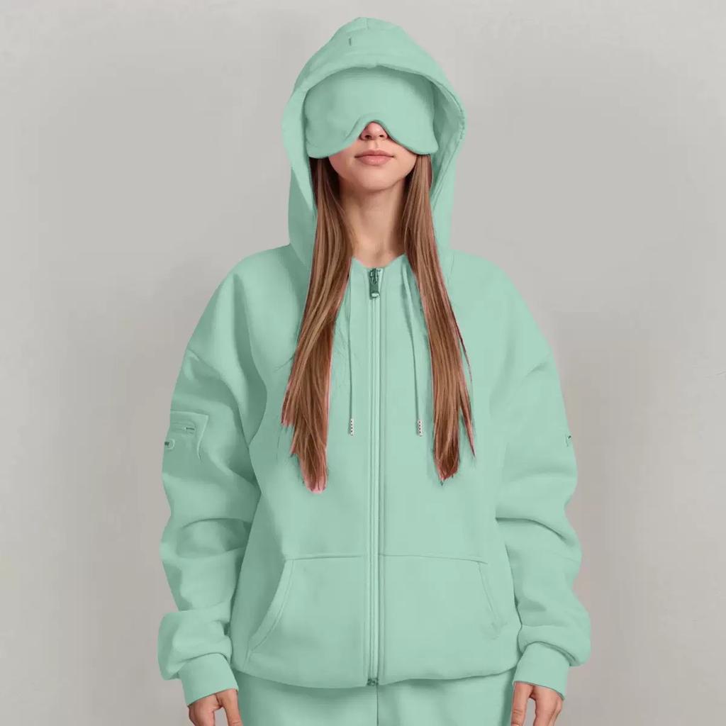 RogueWave Dámská mikina s kapucí pro plnoštíhlé Dívky Jednobarevná Dlouhý rukáv Ležérní mikina Sportovní oblečení Venkovní Jízda Oversize Pulovry