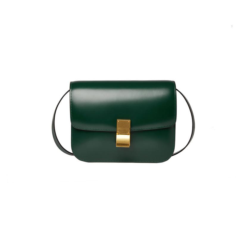 Bolsa feminina nova de couro legítimo, bolsa tiracolo de ombro único, bolsa tofu, pequena bolsa quadrada, moderna e minimalista com grande capacidade