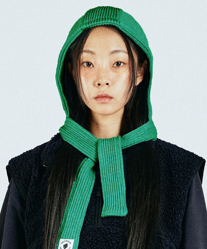 VASROCK Churros Knit Scarf Balaclava Green