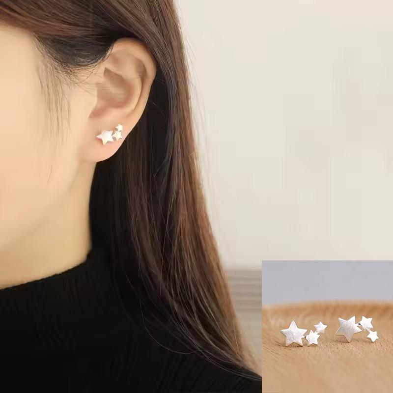 VENTFILLE 925 Sterling Copper Star Earring for Women Girl Personal Originality Trend Hip Hop Neutral Zircon Gift Dropshipping