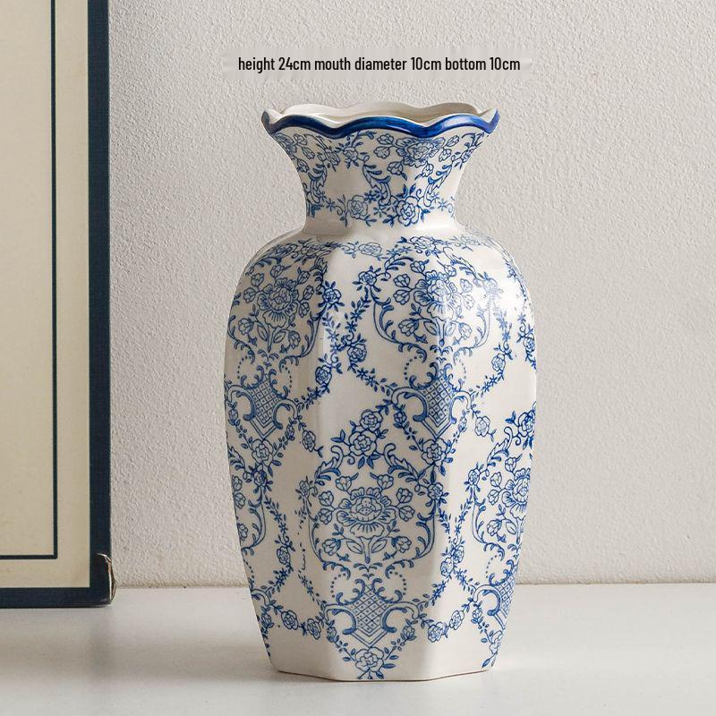 

Китайская сине-белая фарфоровая ретро-ваза для домашнего декора и композиций из живых цветов