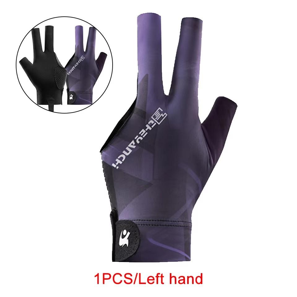 Loogeel 1Pcs Open Finger Billiard Gloves Breathable Snooker Pool Gloves Three Fingers Non-Slip Sports