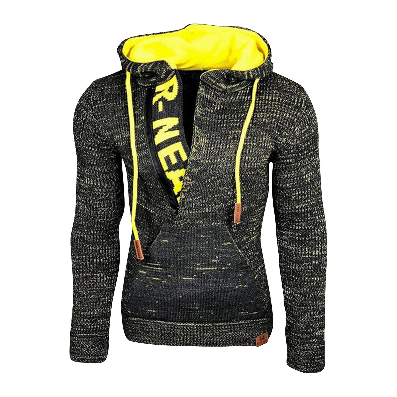 

Осенне-зимний свитер, пуловер с капюшоном, вязаный свитер, свитер с длинными рукавами XXXL