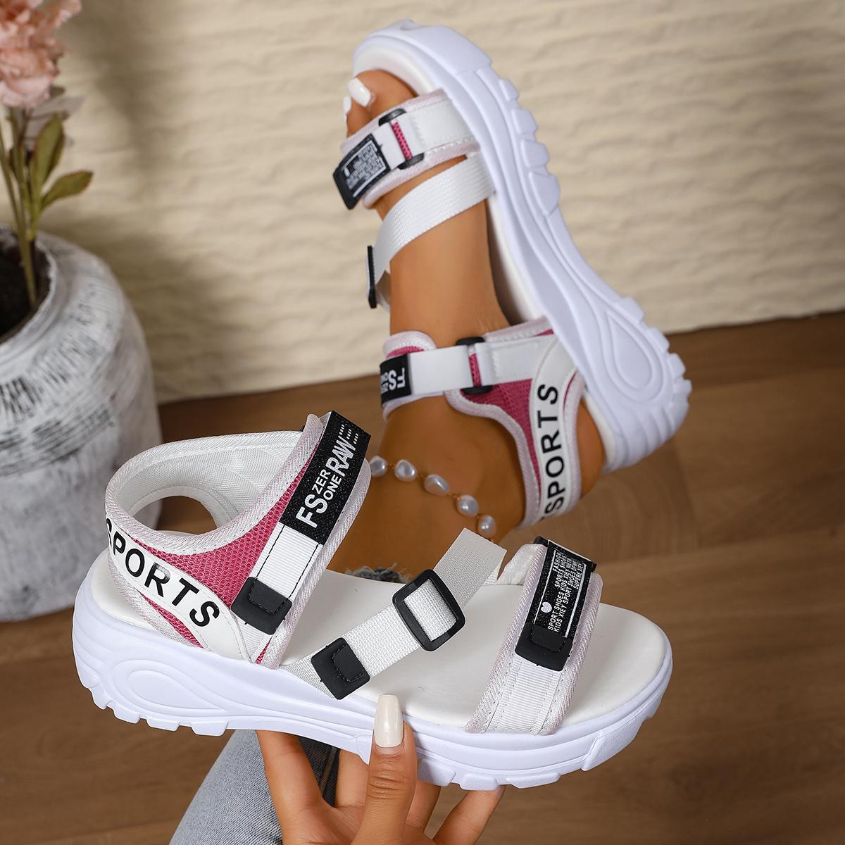 

Fashion 2025 Summer New Women s Sports Sandals Multifunctional 6CM Thick Bottom Trend Sandals Fashion Comfortable Beach Women s Shoes 35 розовый