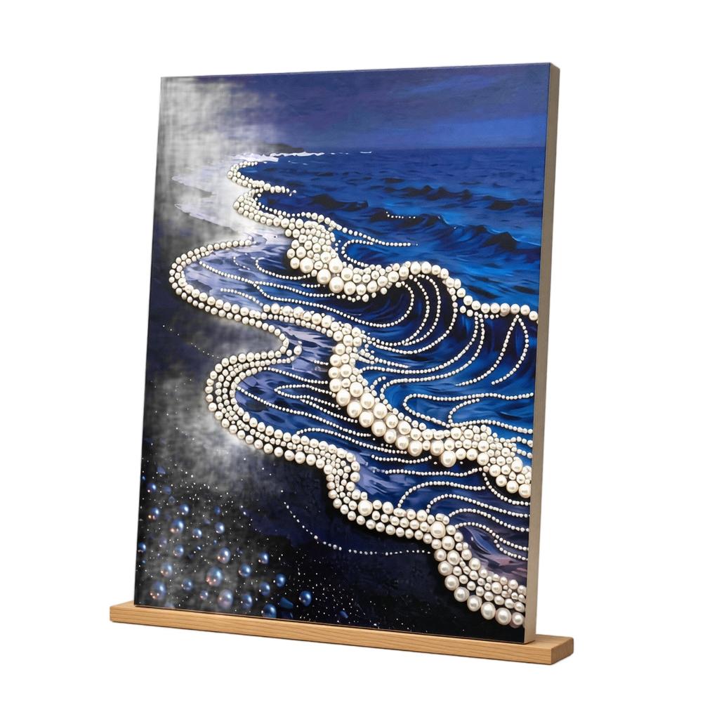 DIY Pearl Art Kit Cartoon Castle Sunflower Seaside Pearl Decoration Painting Handmade Craft Kit for Creative Home Wall Art Gift