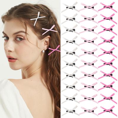 LOVEKIKI 10 szt. Mini kokardki do włosów klips Kobiety Dziewczynki Y2k Styl Ins Przebieranki Włosy Klipsy na grzywkę Impreza Kolorowa wstążka Spinki do włosów Nakrycie głowy