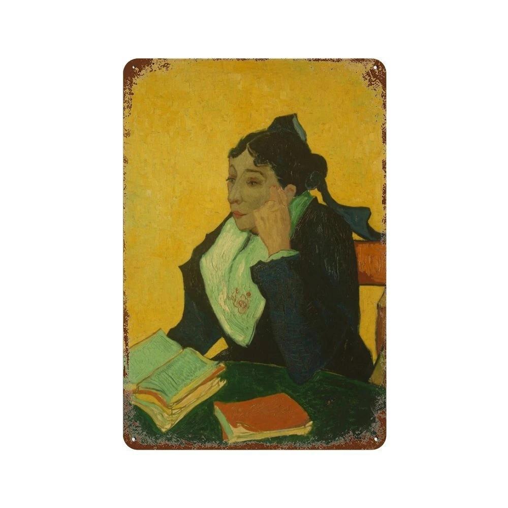 Affiche de Collection de Peintures à l'Huile Célèbres Vintage Décorative Van Gogh Plaque Métallique en Étain Pour Atelier Pièce de Maison Décoration Murale Artistique