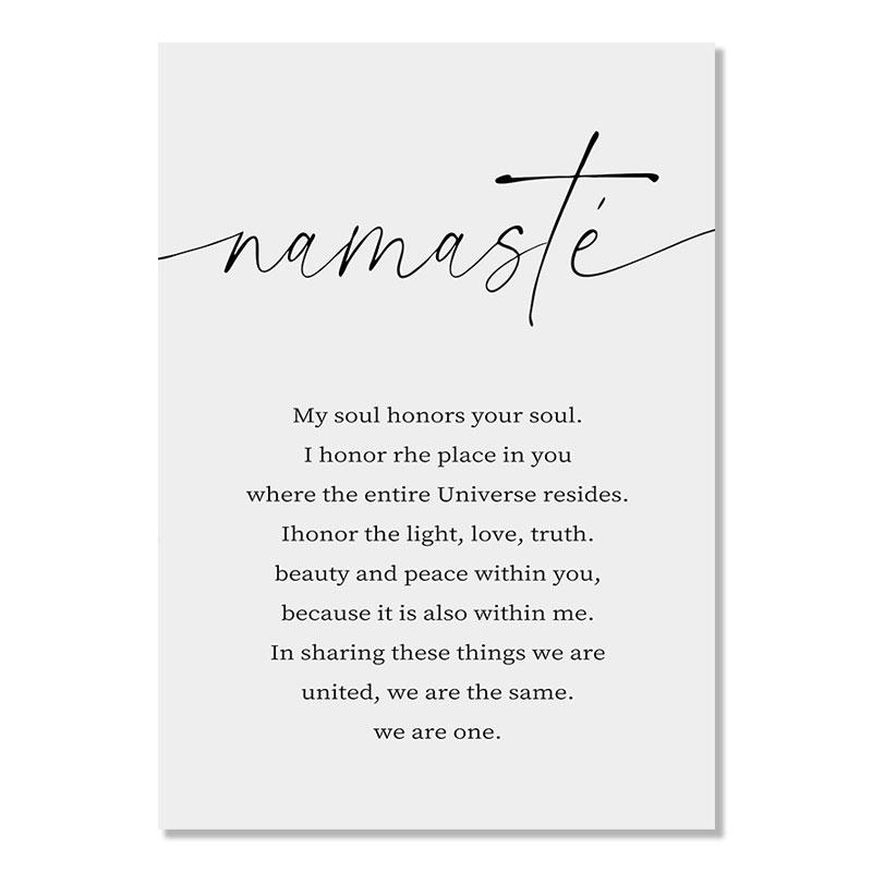 Namaste Definition Canvas Painting Nude Line Wall Art Picture Yoga Zen Black White Posters and Prints for Living Room Home Decor