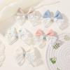 RAINBOW BOWS 2Pcs/lot Sweet Lace Bowknot Hair Clip for Kids Fashion Denim Blue Hairpin Hairgripes Girl Party Hair Accessories