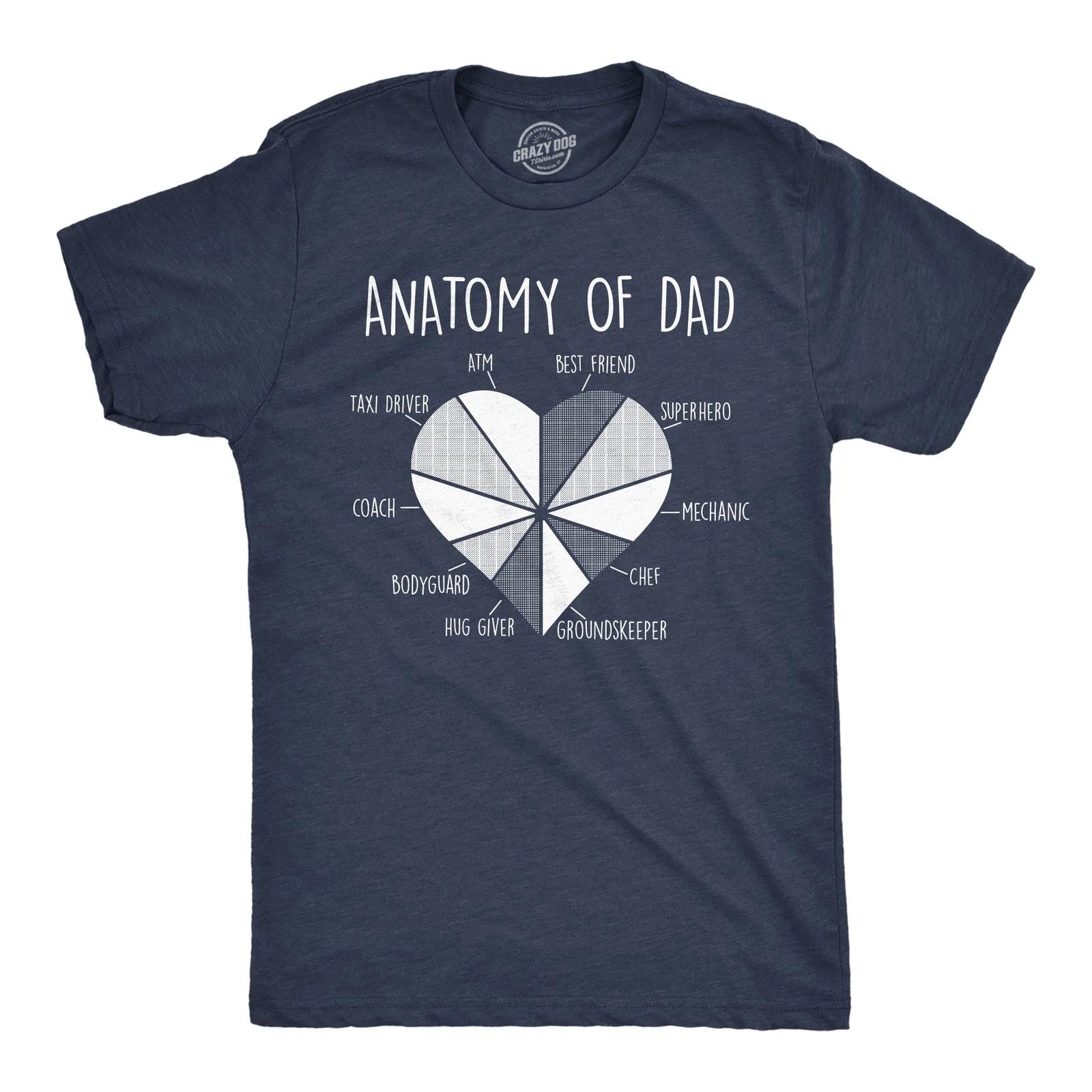 Mens Funny T Shirts Anatomy Of Dad Sarcastic Fathers Days Graphic Novelty Tee XXXL