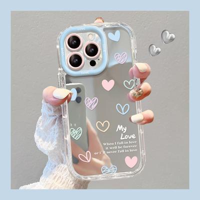 Für Apple 17 Handyhülle für IPhone14 Graffiti Farbe Liebe 13 Spiegel 12pro Transparent Weiche Kante Xs/xr