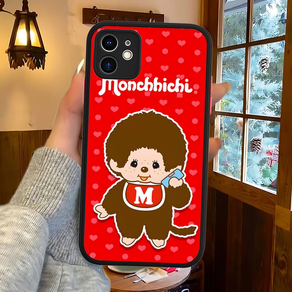 

Cute M-monchhichis-s For IPhone 16 15 14 Plus 13 12 11 Pro Max X XS MAX Translucent Matte Shockproof Cover iphone 16