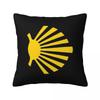 Camino De Santiago Symbol Yellow Scallop Shell Square Pillowcase Cushion Cover Pillow Case Throw Pillow Cover for Home Sofa
