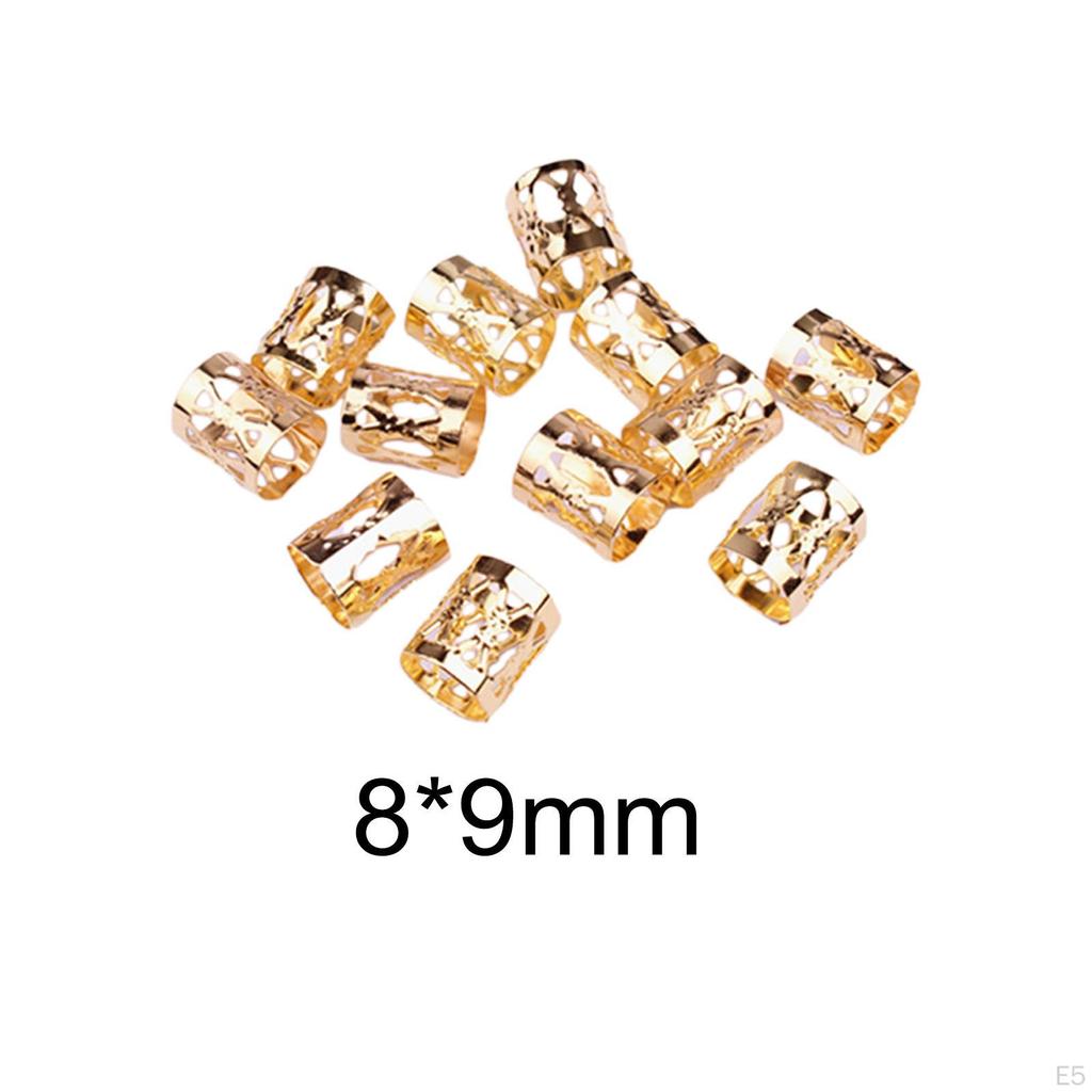 100 Pieces Dreadlocks Beads, Dread Locks, Adjustable Opening Fashion Decorative Hair Jewelry, Metal