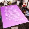 Inspirational Purple Rug with Bible Verse Non-slip rug suitable for living room and bedroom sofas.