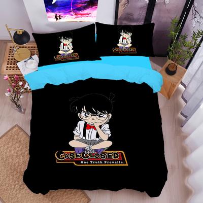 Anime Detektyw C-Conan Pościel Poszewka na poduszkę 2/3 szt. Poszewka na kołdrę Komplet pościeli dla dorosłych Chłopiec Conan Dekoracja sypialni Prezent dla dzieci