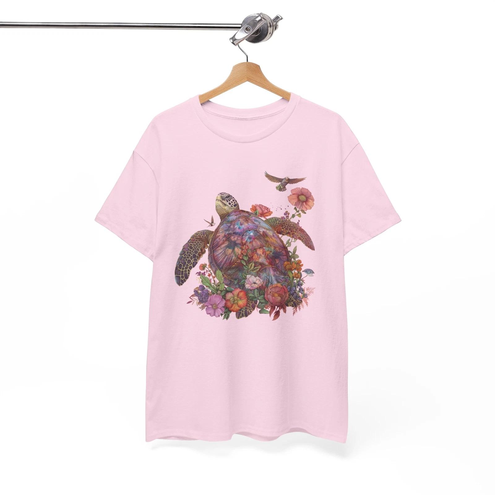 Blue Ocean T-Shirt | Tropical Turtle Iridescent Floral Shirt 3XL
