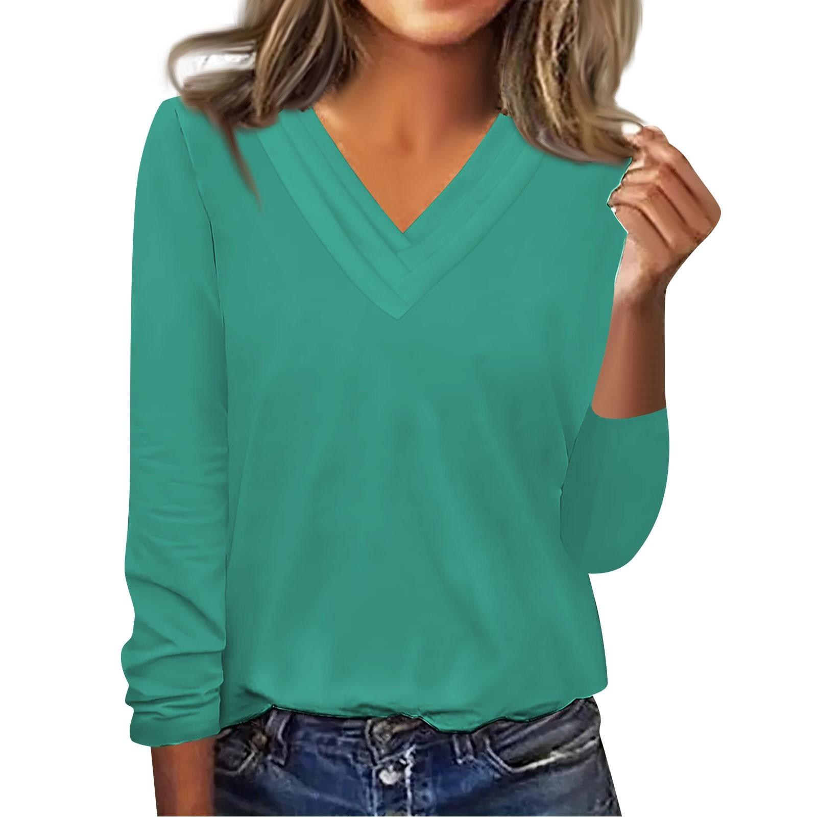 

Женская мода однотонный многослойный V-образный вырез осенний длинный рукав толстовка с капюшоном для женщин M