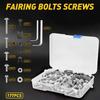 177pcs/Box Screws Aluminum Windscreen Screws Colorful Fasteners Screws Set Motorcycle Fairing Bolt Kit Motorcycle Modified Parts