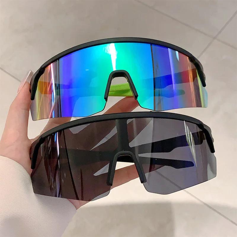 Oversized Luxury  Design Cycle Sunglasses Women for Men Vintage Outdoor Sun Glasses Popular Punk Ski Windproof Sport Goggle