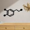Dopamine Molecule Metal Wall Art Minimalist Neuroscience Decor for Home Office Lab