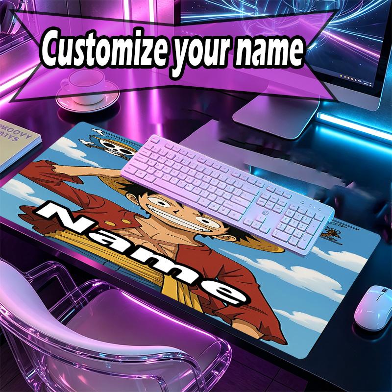 Custom Name Personalized Anime Pattern Mousepad, Laptop PC Desk Mat, Decorative Desk Mat for Home Keyboard Pad Gift