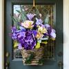 Artificial Flower Basket Farmhouse Floral Arrangement Rustic Faux Wildflowers for Outdoor Front Porch Spring Home Decor