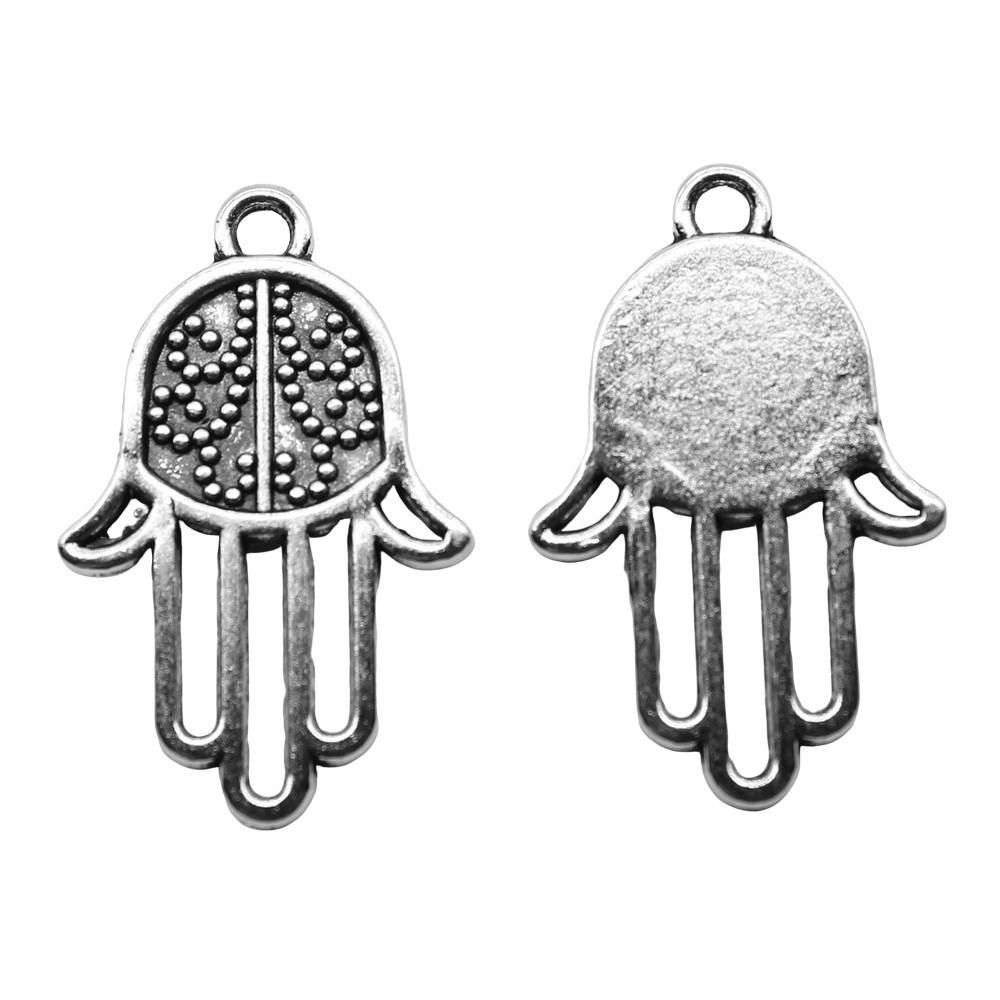 Alloy Hamsa Hand Charms Amulet Pendants For Good Luck Jewelry Making