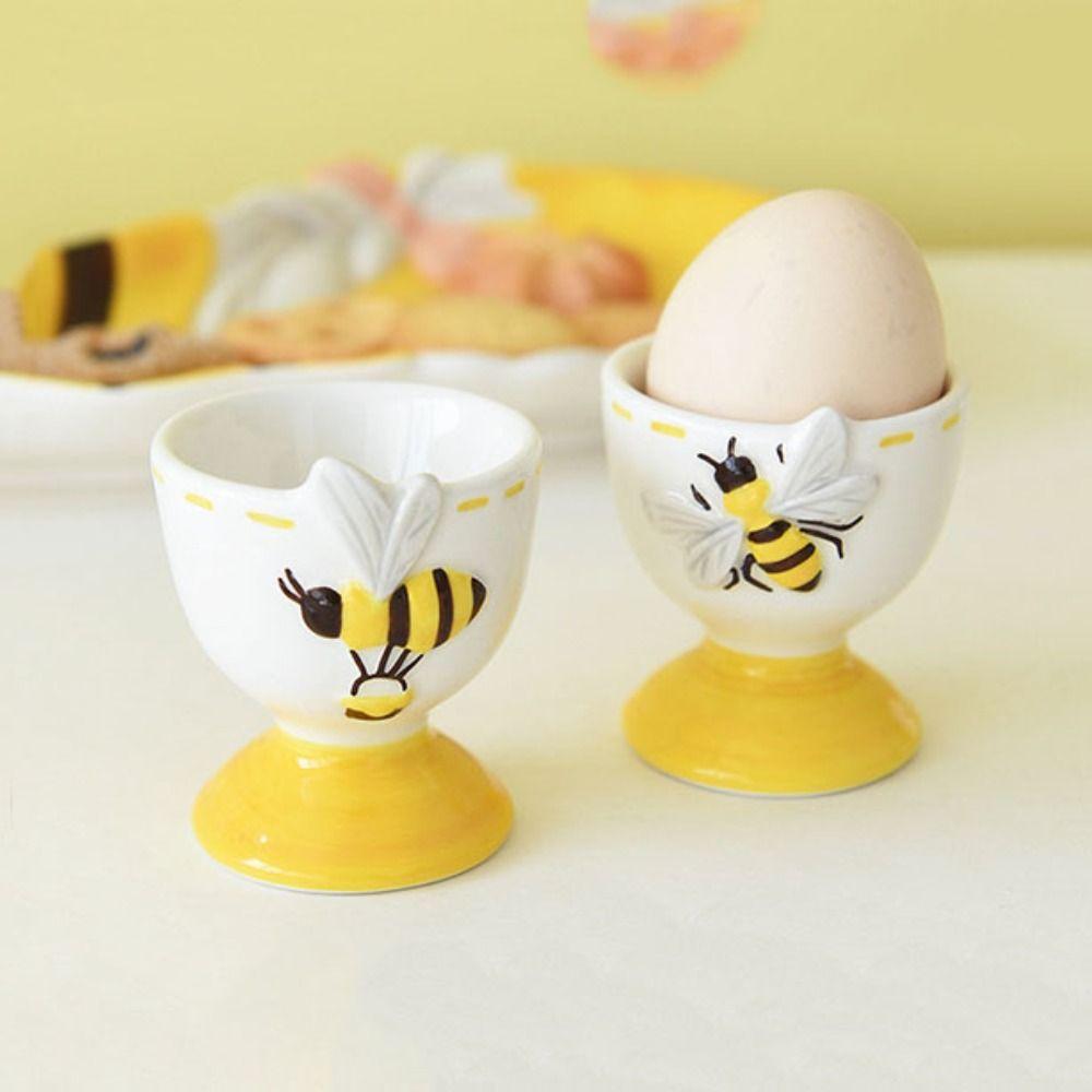3D Cartoon Egg Cup Ceramic Steamed Egg Cup Funny Egg Holder  Home Decor