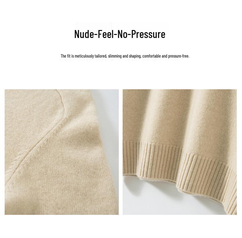Maglione da Donna in Puro Cashmere Girocollo a Maglia Larga: Manica Lunga, Colore Unito, Strato Base Caldo.
