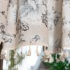 American European Vintage Peony Floral Curtains For Living Room Bedroom Window Linen Curtain Short Cabinet Curtain for Kitchen