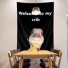 Welcome To My Crib Duck Flag Funny Hangable Duck Flag with Brass Grommets Bedroom Decorations Home Decor Funny Posters Indoor