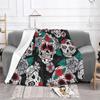 Sugar Skull Day Of The Dead Blanket Fleece Gothic Mexican Skeleton Halloween Soft Throw Blankets for Bed Bedspread