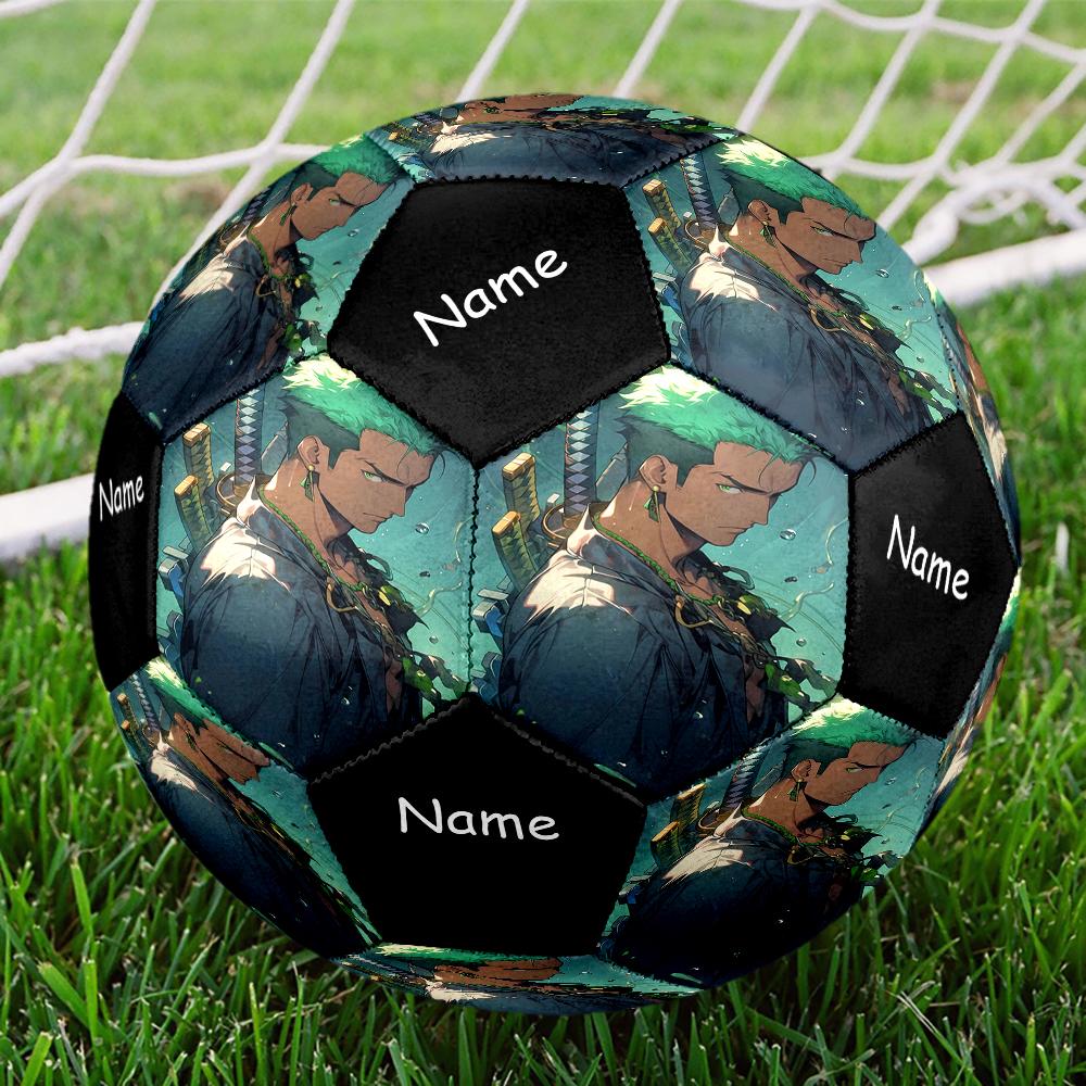 Custom Name Roronoa Zoro Theme Size 5 Soccer Ball, Suitable for Both Indoor and Outdoor Matches, a Gift Suitable for Everyone.